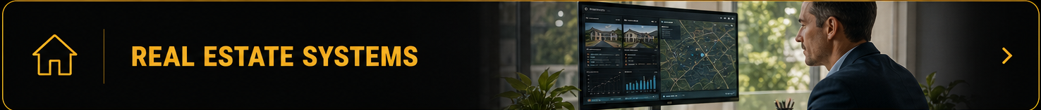 Real estate professional working with business systems
